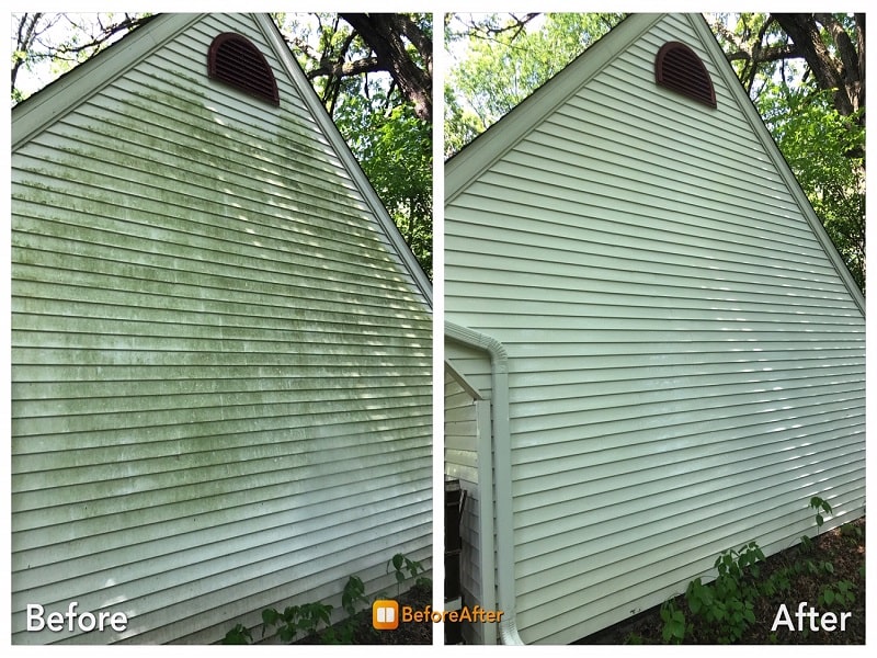 Stunning before and after house washing service.